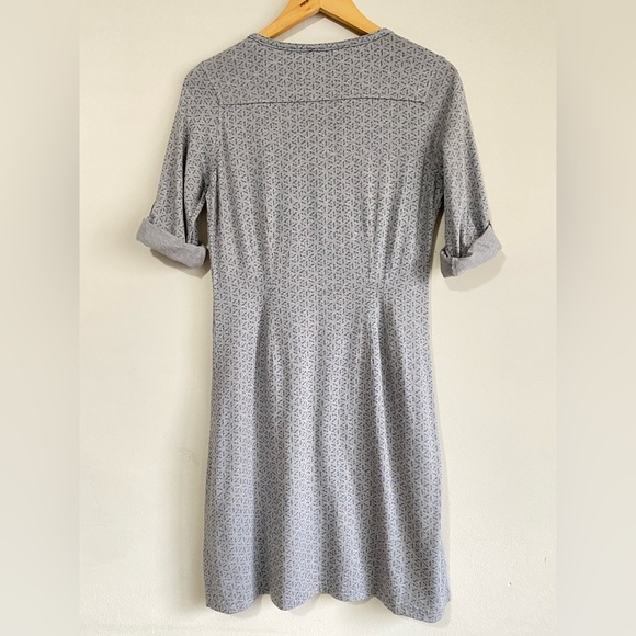 Patagonia Gray Kamala Henley Dress women Sz Small Organic Cotton Roll Tab Sleeve - Picture 6 of 8